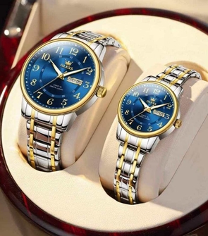 OLEVS 2891 Couple Silver Gold Blue